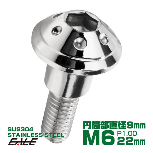 段付きボルト M6×22mm P1.0 円筒部直径9mm ホールヘッド SUS304