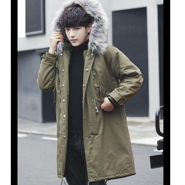 ファッションの メンズ ダウンコート ダウンジャケット アウター 防寒着 ミリタリー ロングコート ファーフード付き ブルゾン 中綿ジャケット モッズコート アウター メンズ ダウンコート ダウンジャケット モッズコート ワンピース チュニック