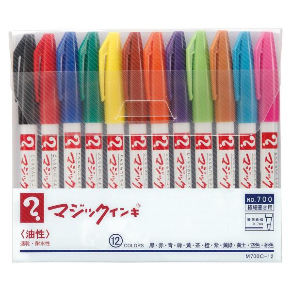 寺西化学 マジックインキ 油性ペン No.700 極細 12色 M700C-12