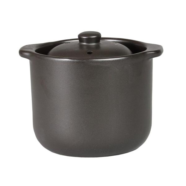 千陶千賀陶器 電子レンジ専用炊飯器セラクック(二重蓋) 黒釉(1.5