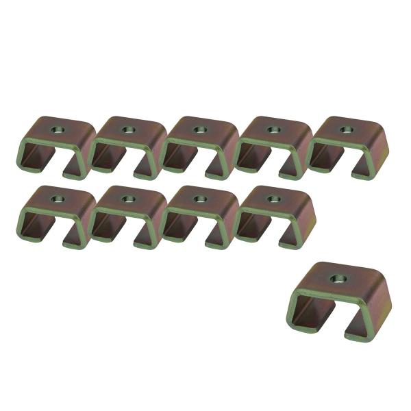 【ご購入後の当店からの連絡はご登録のメールアドレスに通知いたします。必ずご確認ください】【商品概要】適用:台形高さ:17mm入数:10個質量:25g(1個あたり)材質:鋼板表面処理:亜鉛メッキ(三価クロメート処理)【商品説明】説明レール支え...