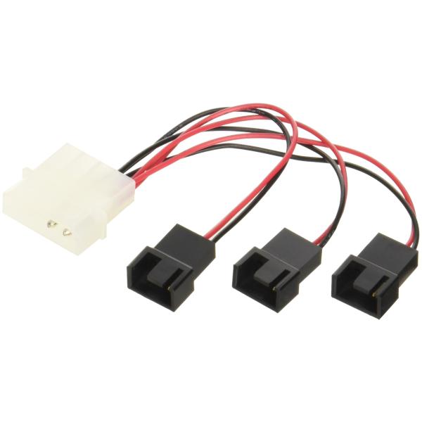 【ご購入後の当店からの連絡はご登録のメールアドレスに通知いたします。必ずご確認ください】【商品概要】コネクタ形状：電源側 ペリフェラル 大4pin オス　ファン側 3pin / PWM4pin オス x 3ケーブル長：10cm　RoHS指令...