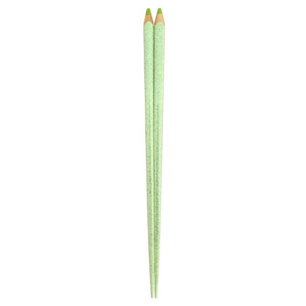 アオバ 箸 食洗機対応 天然木 色えんぴつ プリティ 黄緑 22.5cm