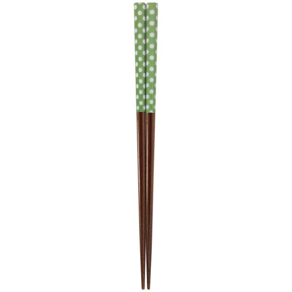 アオバ 子供箸 食洗機対応 天然木 ピリオド 緑 19.5cm