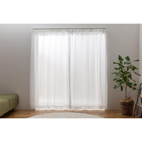 他サイト： ユニベール ミラーレースカーテン 外から見えにくい プライバシー レースフェア ホワイト 幅100cm×丈108cm 2枚組の商品画像