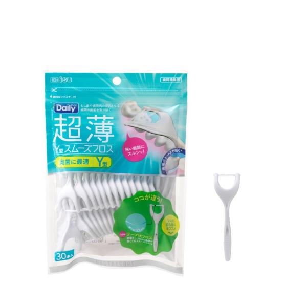 他サイト： エビス デイリー 超薄 Y型 スムーズフロス 30本入り 2個組の商品画像
