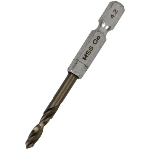 【ご購入後の当店からの連絡はご登録のメールアドレスに通知いたします。必ずご確認ください】【商品概要】サイズ:4.2mm標準穴あけ可能厚:(ステンレス)1.0mm・(鉄)2.0mm軸:六角軸6.35mm使用電動工具:充電式インパクトドライバー...