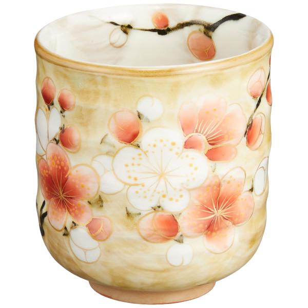 京焼 清水焼 陶あん窯 湯呑 花集い 紅白梅 ANU-17