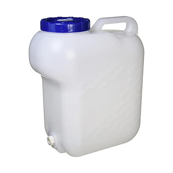 【ご購入後の当店からの連絡はご登録のメールアドレスに通知いたします。必ずご確認ください】【商品概要】・飲料水専用・大キャップ口径105mm・目盛付・専用コック付【商品説明】飲料水の小出しを目的とした、コック付のポリタンクです。 縦型で使いや...