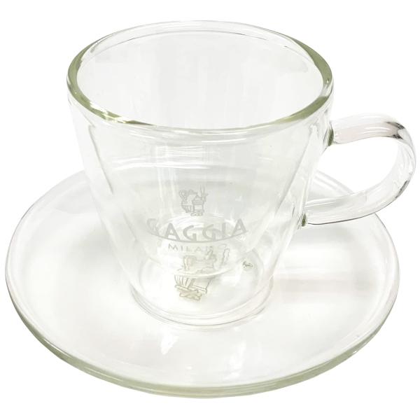 GAGGIA デミタスカップ & ソーサ― 2客入り クリア