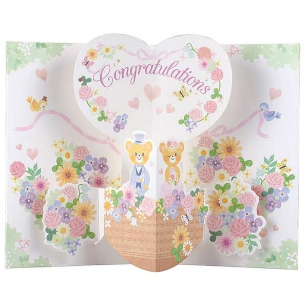 【ご購入後の当店からの連絡はご登録のメールアドレスに通知いたします。必ずご確認ください】【商品概要】たくさんの花に囲まれたゴンドラに新郎新婦が乗った結婚祝い用カード淡い色使いとかわいらしいイラストはお祝いのシーンにぴったり。【サイズ】160...