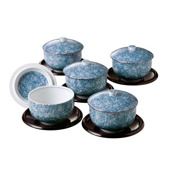 金陶苑 湯呑み 茶托付蓋付煎茶揃 染吉野 庫山窯 27456