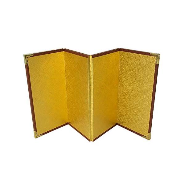 他サイト： ミニ金屏風 4曲 中 150×302mmの商品画像
