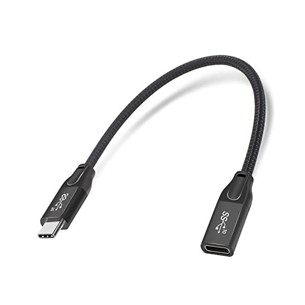 Mauknci USB 3.1 Type C 延長ケーブル Gen2 10Gbps 5A急速充電 0.3m USB C オス to USB C メス