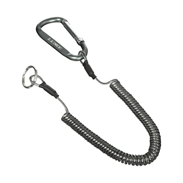 【ご購入後の当店からの連絡はご登録のメールアドレスに通知いたします。必ずご確認ください】【商品概要】素材:〈カラビナ〉アルミニウム〈ランヤード、ステンレスワイヤー入り〉TPU〈リング〉ステンレスサイズ:全長30cm 最長伸び1.5m尻手ロー...