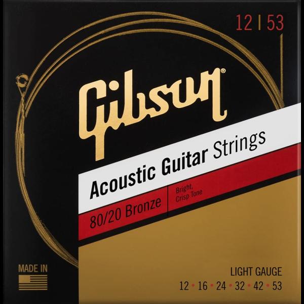 Gibson/SAG-BRW12 80/20 Bronze Acoustic Guitar Strings 12-53 Light ギブソン