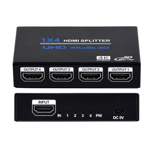 HDMI分配器 1x4 HDMIスプリッター 1入力4出力 3D 4Kx2K オーディオ