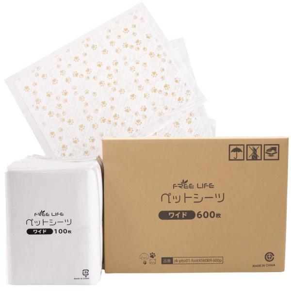 他サイト： フリーリー ペットシーツ 薄型 増量 ワイド 600枚 柄付きの商品画像
