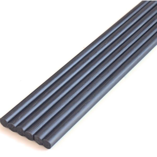 カーボンファイバーバー サポートポール 飛行機用 DIYクラフト用 5.0X420mmカーボンファイバーラウンドロッド，3mm/4mm販売可能(6個)