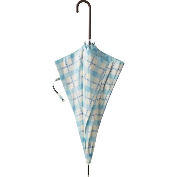 宮嶋 長傘 60cm ジャンプ スリム耐風骨 マドラスチェック スカイ
