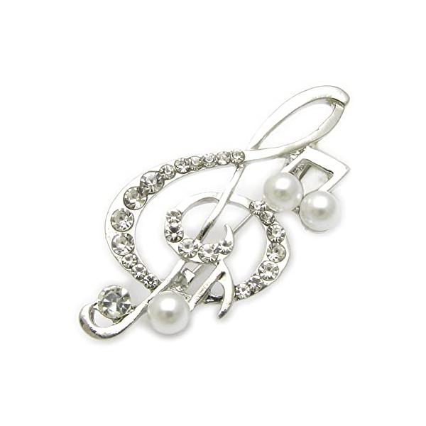 【ご購入後の当店からの連絡はご登録のメールアドレスに通知いたします。必ずご確認ください】【商品概要】※選択肢はデザインです人気のト音記号モチーフのブローチきらめくラインストーンと上品なパールが華やかなアイテムですジャケットはもちろん、帽子や...