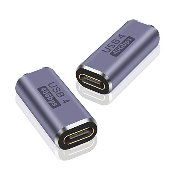 【ご購入後の当店からの連絡はご登録のメールアドレスに通知いたします。必ずご確認ください】【商品概要】USB4ケーブルアダプタ: このType C メス メス 中継アダプタは最大40 Gbpsの高速データ伝送が可能で、(実際の転送速度は2.8...