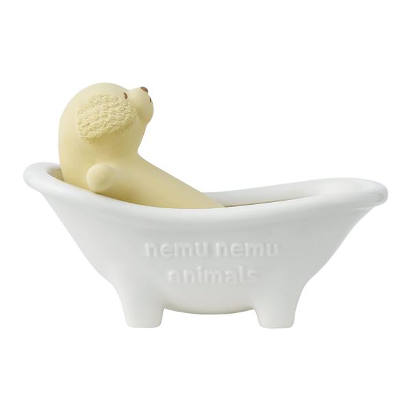 りぶはあと 素焼き加湿器 バスタブ ねむねむアニマルズ ゴールデンレトリーバーのソラ (全長約9cm) エコ 卓上 88007-14