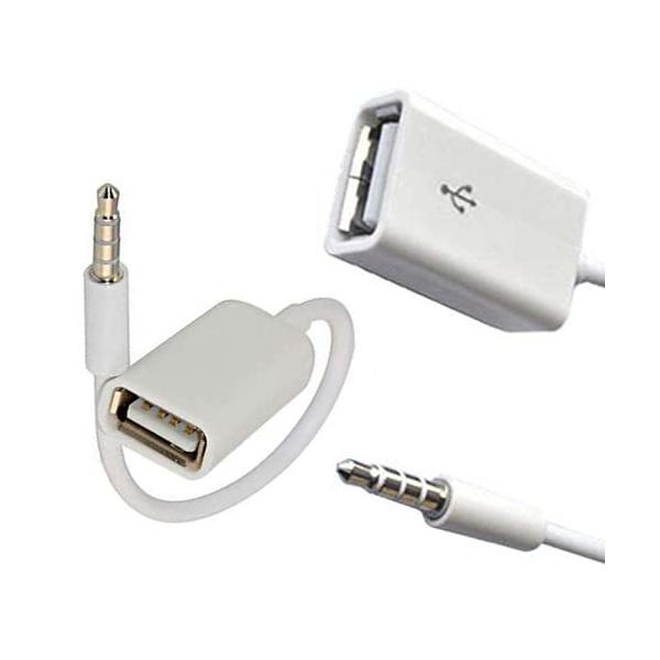 CEAoki AUX端子からUSB 3.5mmオスAUXオーディオジャックプラグからUSB 2.0メスへの変換ケーブル、コンバーターケーブルのみ カー