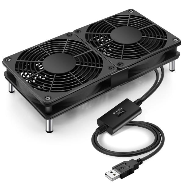 Mauknci 冷却ファン 静音 USBファン 12cm 2個1組 スピード調整 5V ミニファン 小型PC ゲーム機 ルーターなど用 冷却 ファン