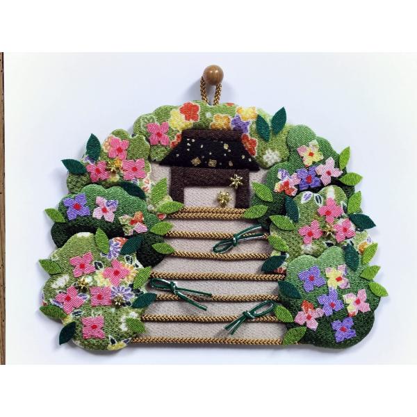 多加楽押し絵細工の手芸・月々の詩シリーズ「あじさい寺」
