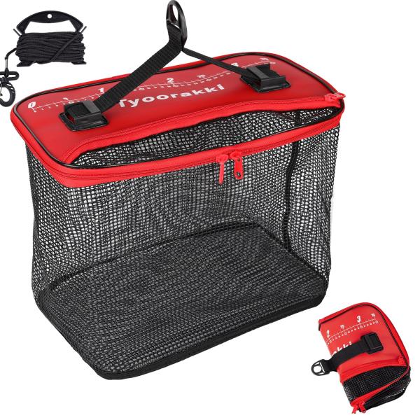 他サイト： 釣りスカリ 折りたたみフローティングスカリ 40cm Tyoorakki活かし網スカリ8mロープ付属， 多機能 釣り (40cm)の商品画像