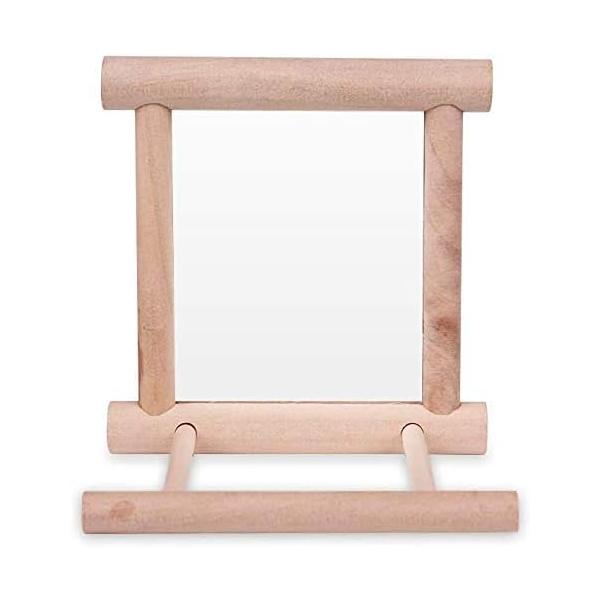 【ご購入後の当店からの連絡はご登録のメールアドレスに通知いたします。必ずご確認ください】【商品概要】サイズ： 10×10×10cm鏡遊びが大好きなセキセイインコや小型インコのストレス解消に。フレームやとまり木は、かじっても安心な無塗装の天然...