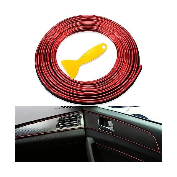 【ご購入後の当店からの連絡はご登録のメールアドレスに通知いたします。必ずご確認ください】【商品概要】?素材：PVC。メッキ。サイズ：長約5m、幅約2mm。カラー：赤、青。?インストールが簡単： かんたん貼り付けメッキモール、電気メッキ処理に...