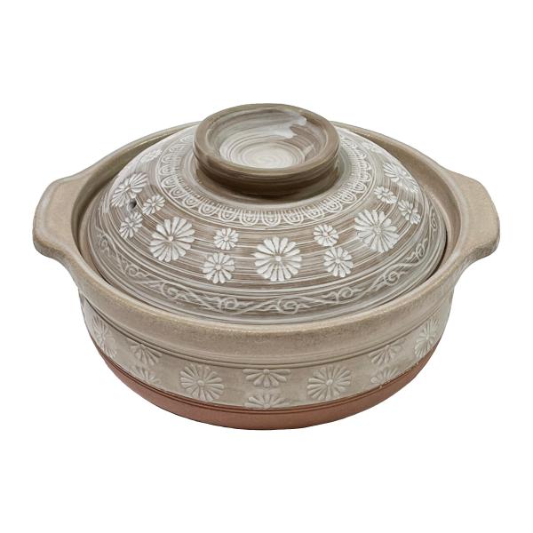 萬古焼 IH用セラミックコーティング都 土鍋 内山製陶所 三島 7号 6枚目