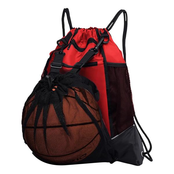 【ご購入後の当店からの連絡はご登録のメールアドレスに通知いたします。必ずご確認ください】【商品概要】【商品仕様】：リュック：縦47cm×横41cm。メッシュ袋：縦45cm×横38cm。 色:レッド。重量:約0.35KG。本体素材：ポリエステ...