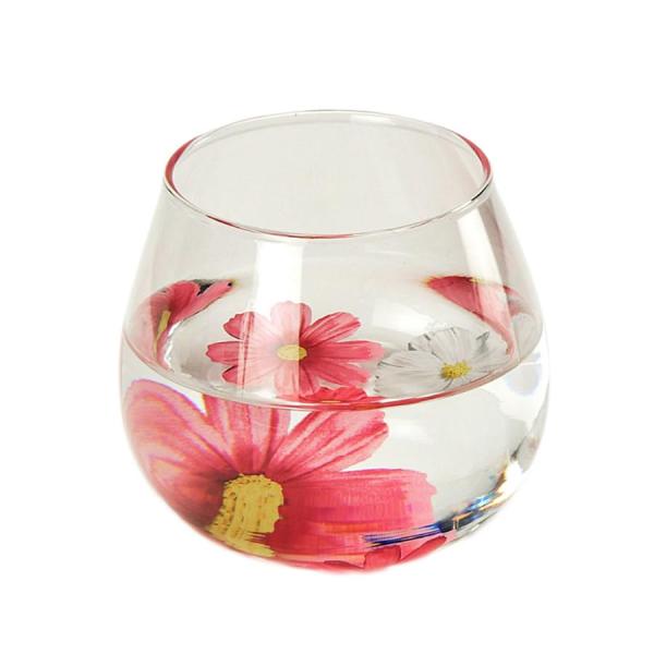 【ご購入後の当店からの連絡はご登録のメールアドレスに通知いたします。必ずご確認ください】【商品概要】色鮮やかな花を浮かべた花手水をモチーフにしたゆらりグラス。光の屈折により水面に浮かんでいるようにみえたり模様のように大きく見えたり、見る角度...