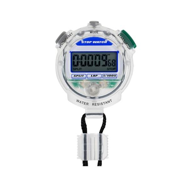他サイト： CREPHA(クレファー) ストップウォッチ 防水 カウントダウンタイマー ラップタイム スプリットタイム計測 ストラップ付き クリアの商品画像