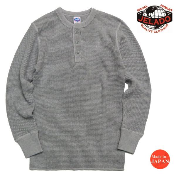JELADO ジェラード メガ サーマル ヘンリーネック 長袖 Tシャツ カットソー ソルト&ペッパー AB94236S JELADO（ジェラード） メガ サーマル ヘンリーネック 長袖 Tシャツ