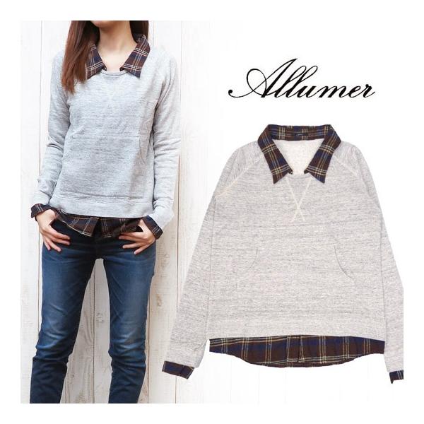 Allumer　アリュメール レディース スウェット トレーナー 裏毛 ガゼット White 送料無料 amr8178592 Allumer アリュメール レディース スウェット トレーナー 裏起毛