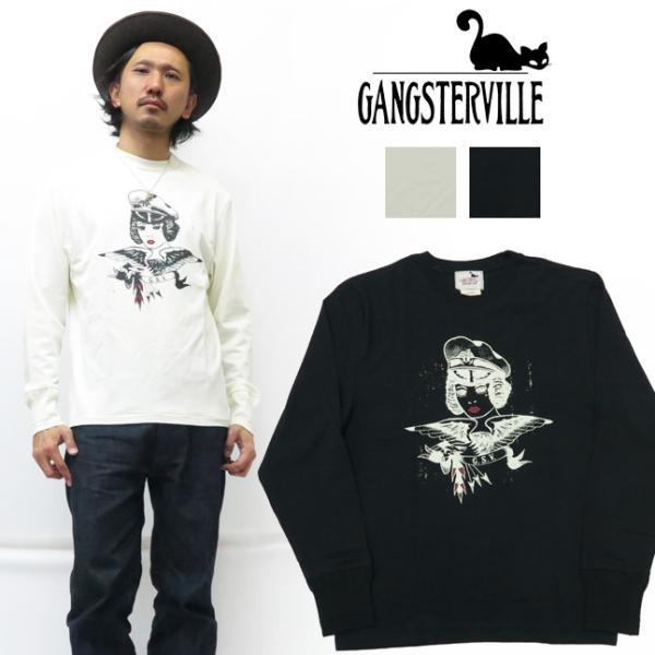 GANGSTERVILLE（ギャングスタービル） 長袖 クルーネック Tシャツ CAPT