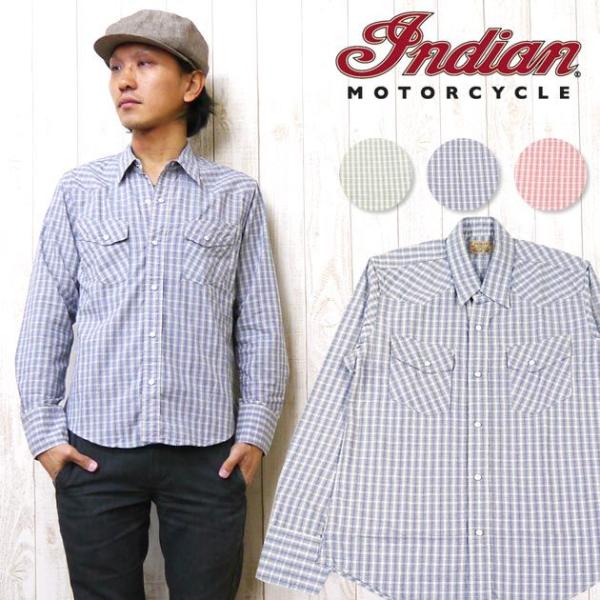 インディアンモーターサイクル Indian Motorcycle 長袖 ウエスタン シャツ チェック オールド IM26870 東洋エンタープライズ（TOYO ENTERPRISE） インディアンモーター