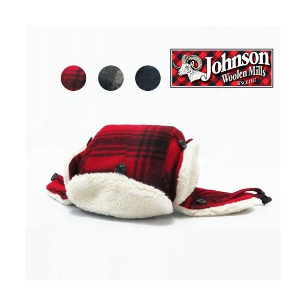 Johnson Woolen Mills ジョンソンウーレンミルズ チェック ムートン キャップ BAA BAA BOMBER 44972 Johnson Woolen Mills ジョンソンウーレンミルズ チェック ムートン