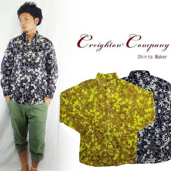 Creighton Company クレイトンカンパニー 花柄長袖シャツ Creighton Company クレイトンカンパニー 花柄長袖シャツ : EARTH