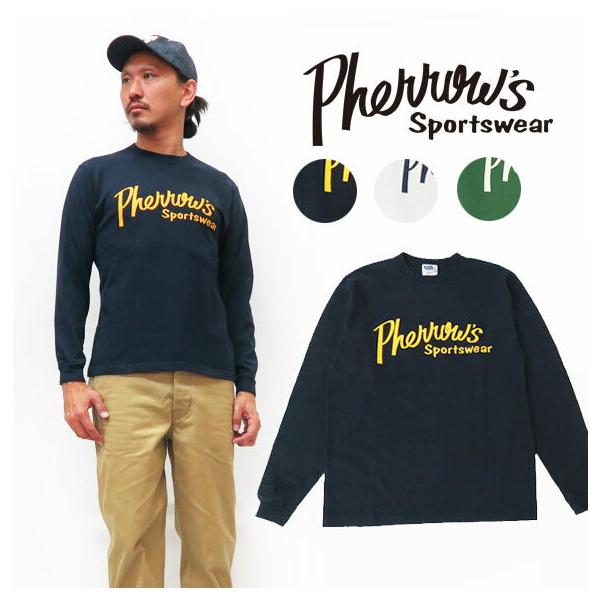 Pherrow's（フェローズ） 長袖 Tシャツ プリント ロゴ 日本製 PLT1
