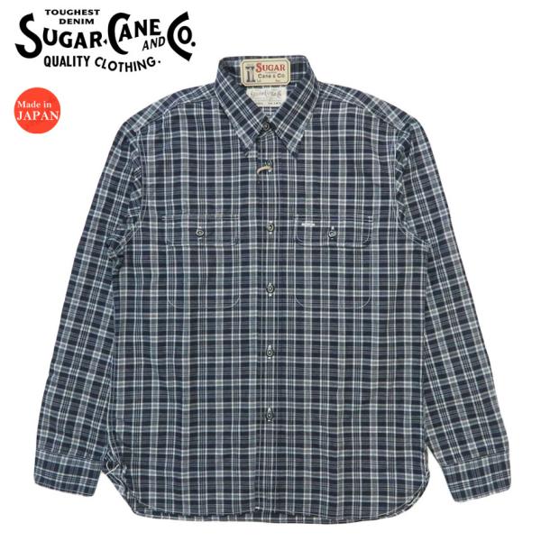 SUGAR CANE シュガーケーン 長袖 インディゴチェック ワークシャツ