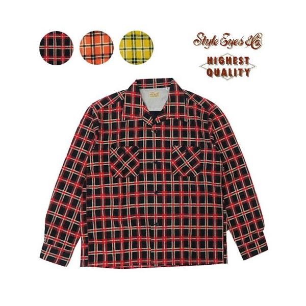 スタイルアイズ 長袖シャツ L STYLE EYES スタイルアイズ 長袖|50's|オープンカラー|レーヨン