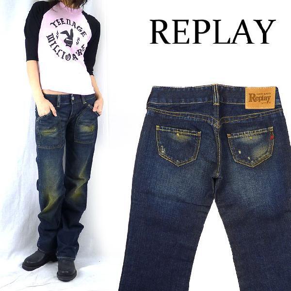 REPLAY リプレイ ローライズ・スリムストレートジーンズ(ジーパン・Gパン・デニム)
