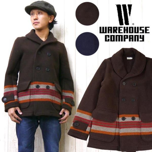 ウェアハウス WAREHOUSE コート ウール ボーダー ショールカラー マッキーノ WOOL BORDER COAT wh2086 WAREHOUSE（ウエアハウス） ウェアハウス コート ウール ボーダー