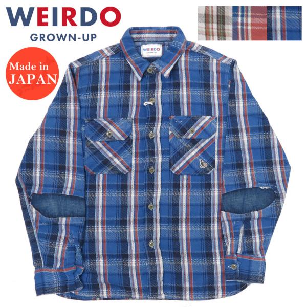 WEIRDO（ウィアード） チェーン刺繍 長袖 チェック ワークシャツ FUCK