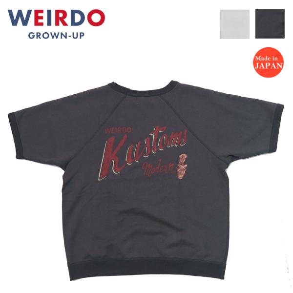 WEIRDO ウィアード 半袖 クルーネック スウェット 「KUSTOMS」 GLAD HAND グラッドハンド WRD-23-SS-33 WAREHOUSE（ウエアハウス） WEIRDO ウィアード 半袖 クルーネック